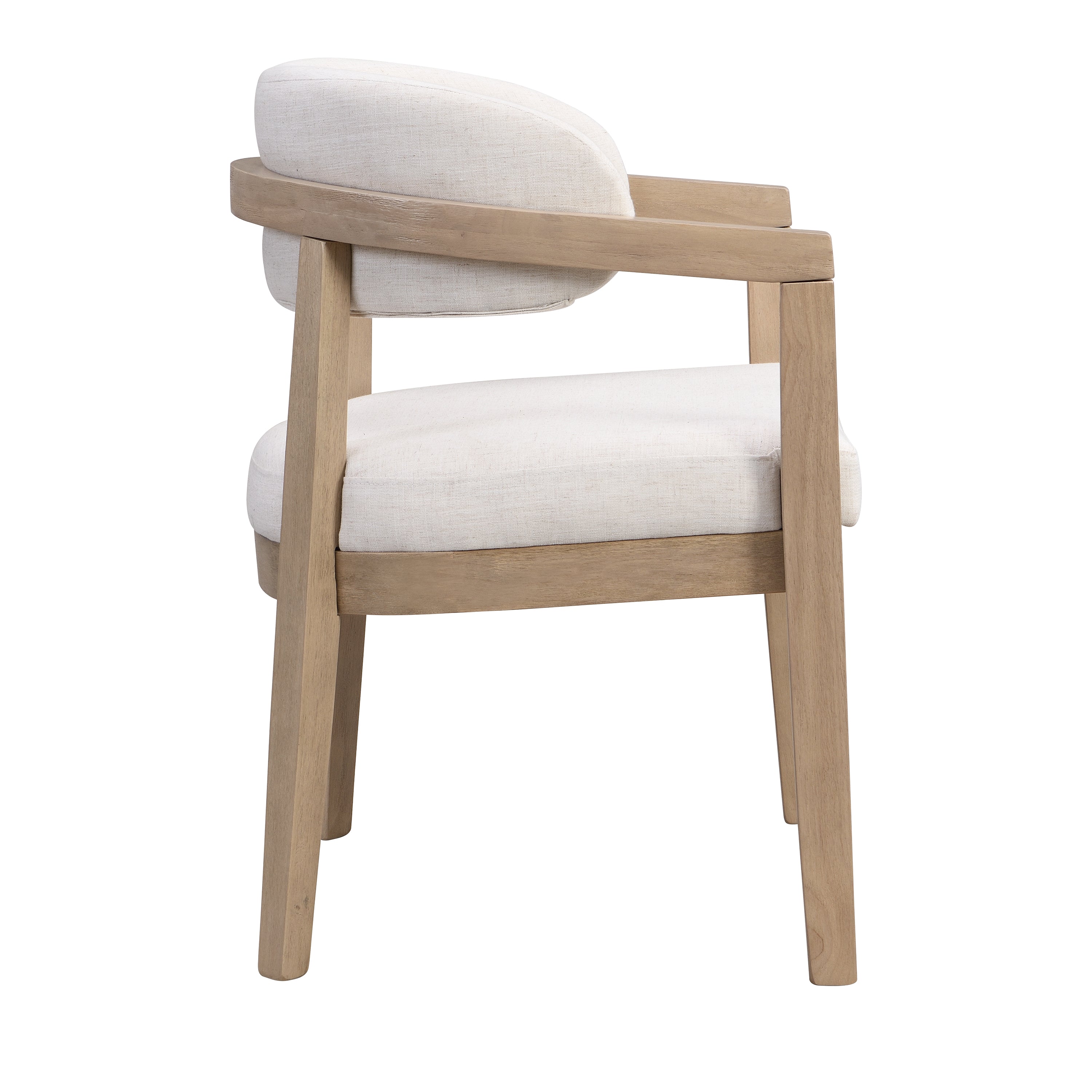 [variant:N872P357172A] Set of 2 Modern Rubberwood Dining Armchairs – Beige image 3