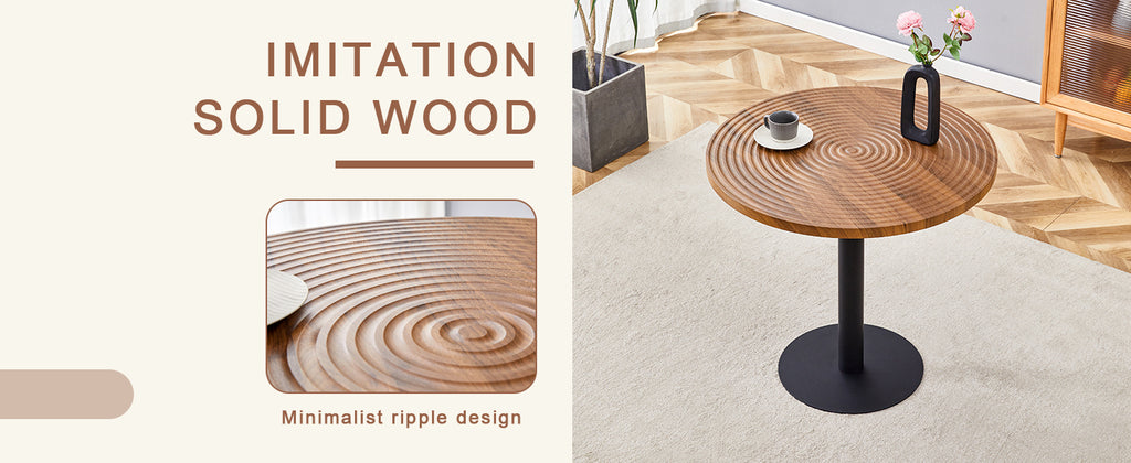 [variant:W3806P409447] Round Dark Wood-Grain Dining Table – 31.5-Inch image 10