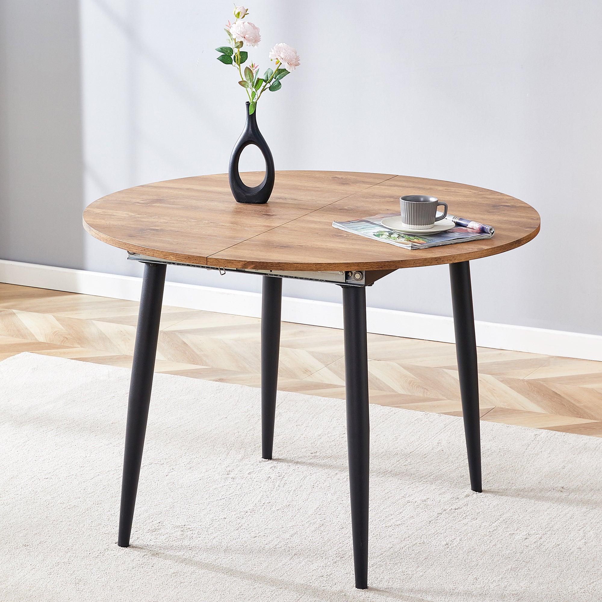 [variant:W3806S00005] Extendable Wood-Look Dining Table image 12