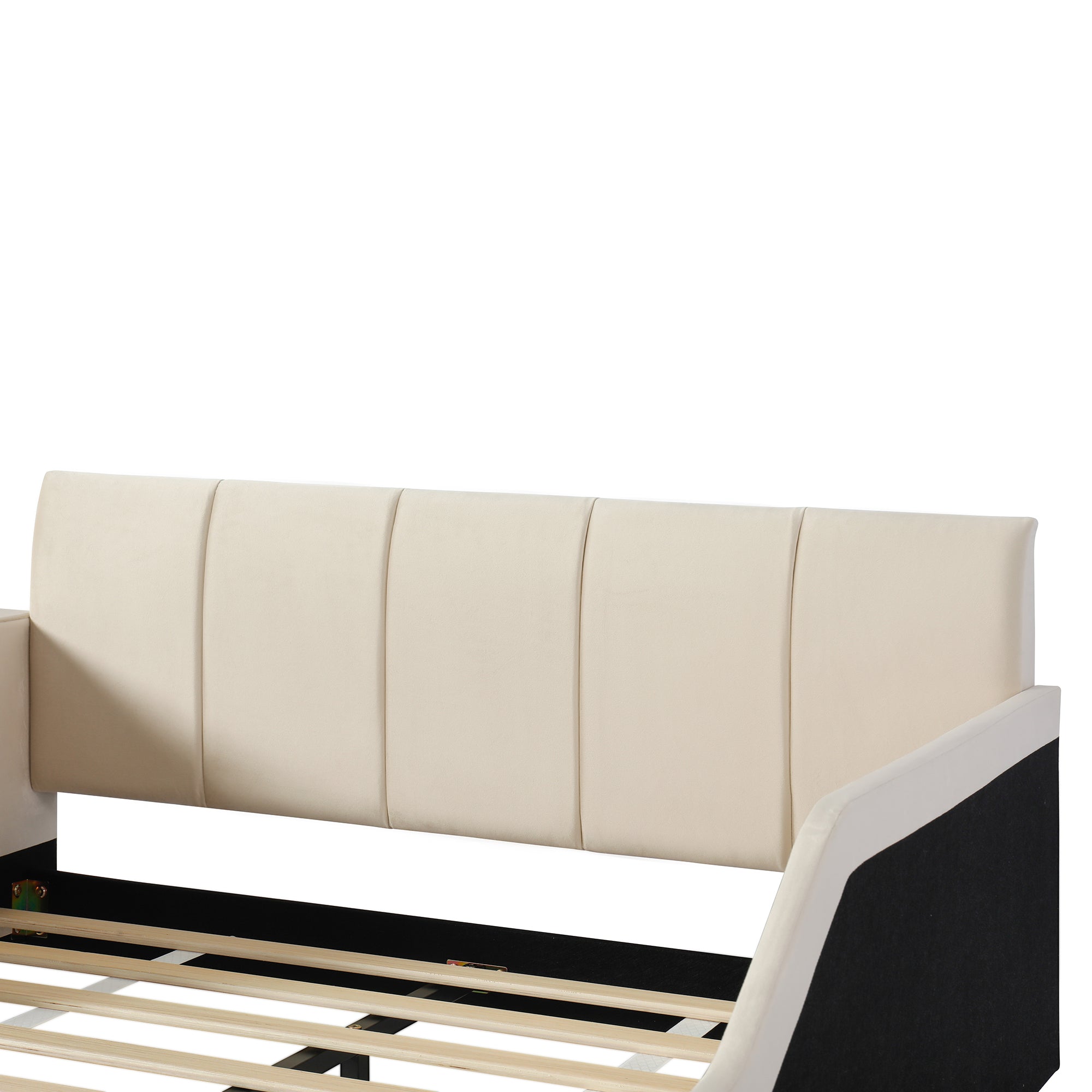[variant:N850S00111A-1] Full Upholstered Floor Bed with Desk and Stool image 17