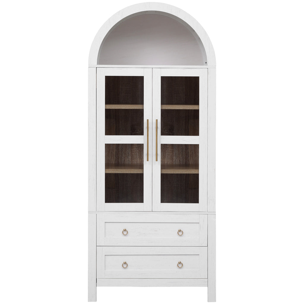 [variant:N853P387781W] Arched Glass-Door Pantry Cabinet – 71-Inch image 35