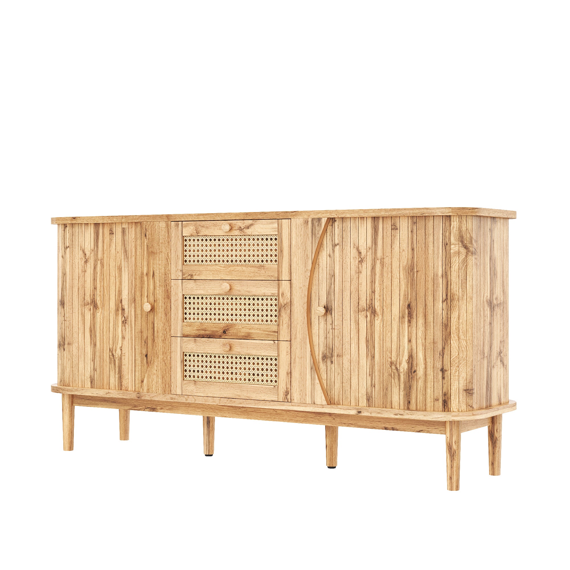 [variant:GA0005O] Rattan Sliding-Door Sideboard – Wood Tone image 11