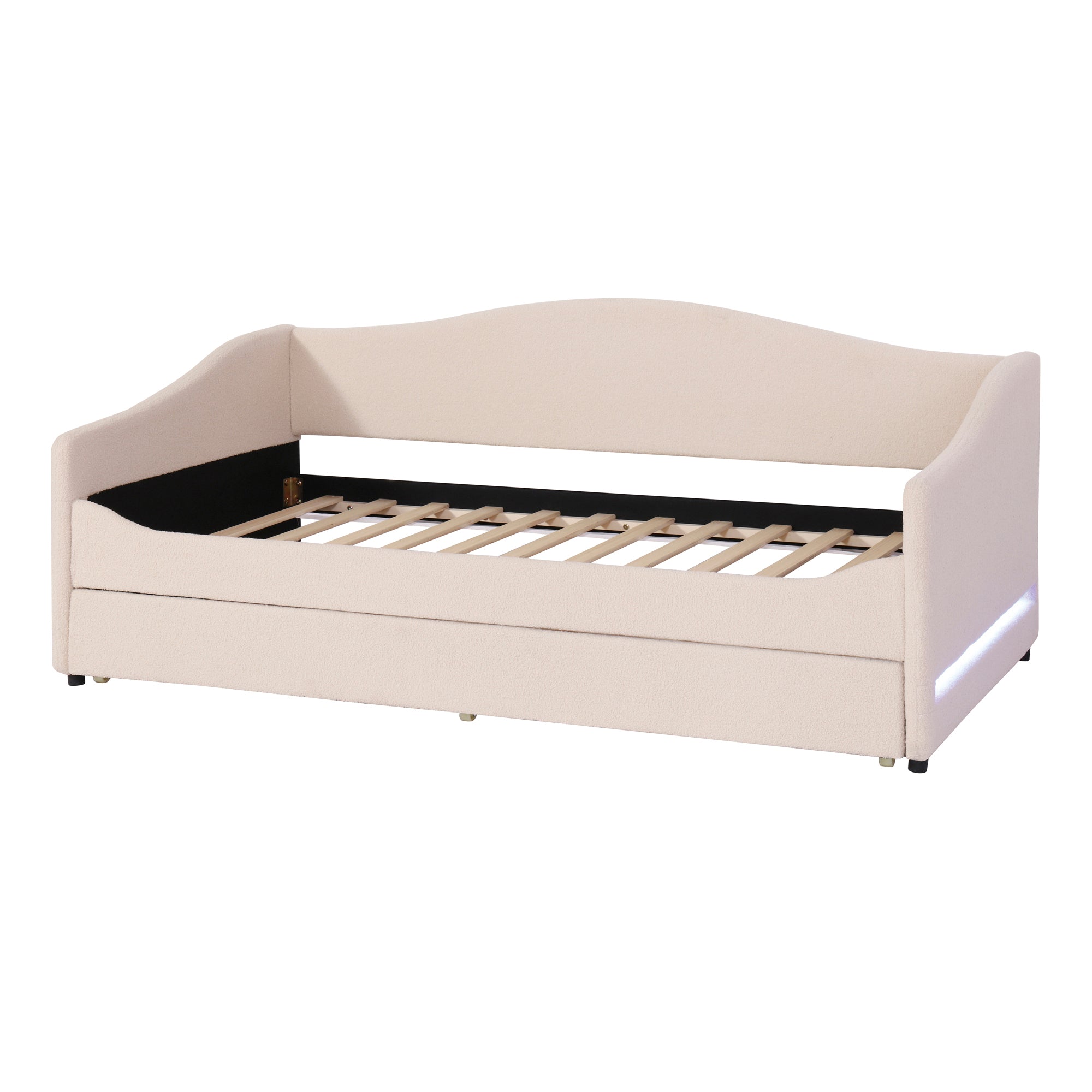 [variant:N850S00065A] Teddy Fleece Twin Daybed with Light and Trundle image 6