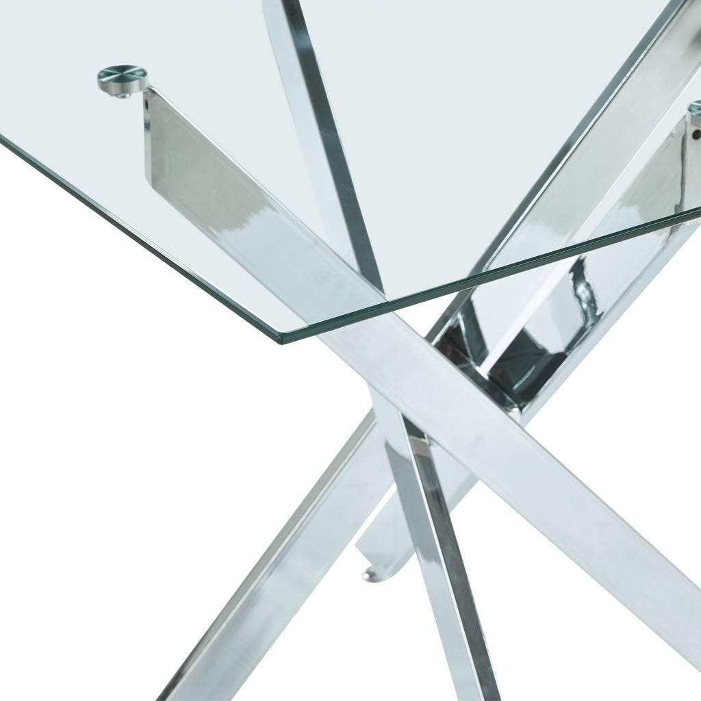 Glass Dining Table – Square or Round — [variant:W3808P395781] Chrome image 9