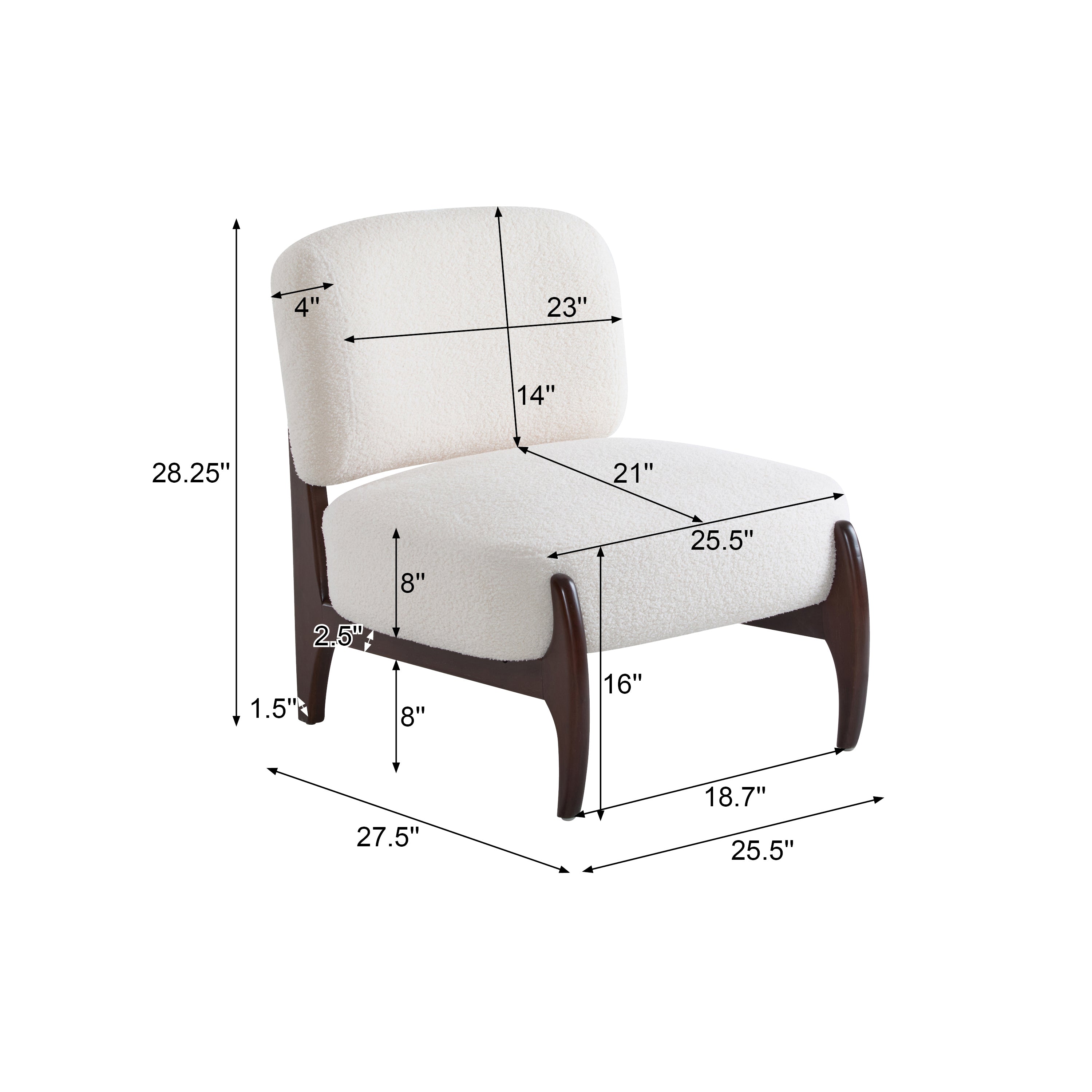 [variant:N913P495912B] Modern Boucle Lounge Chair image 6