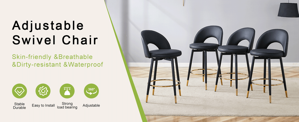 [variant:W3806P404776] 360° Swivel PU Leather Bar Stools – Set of 2 image 10
