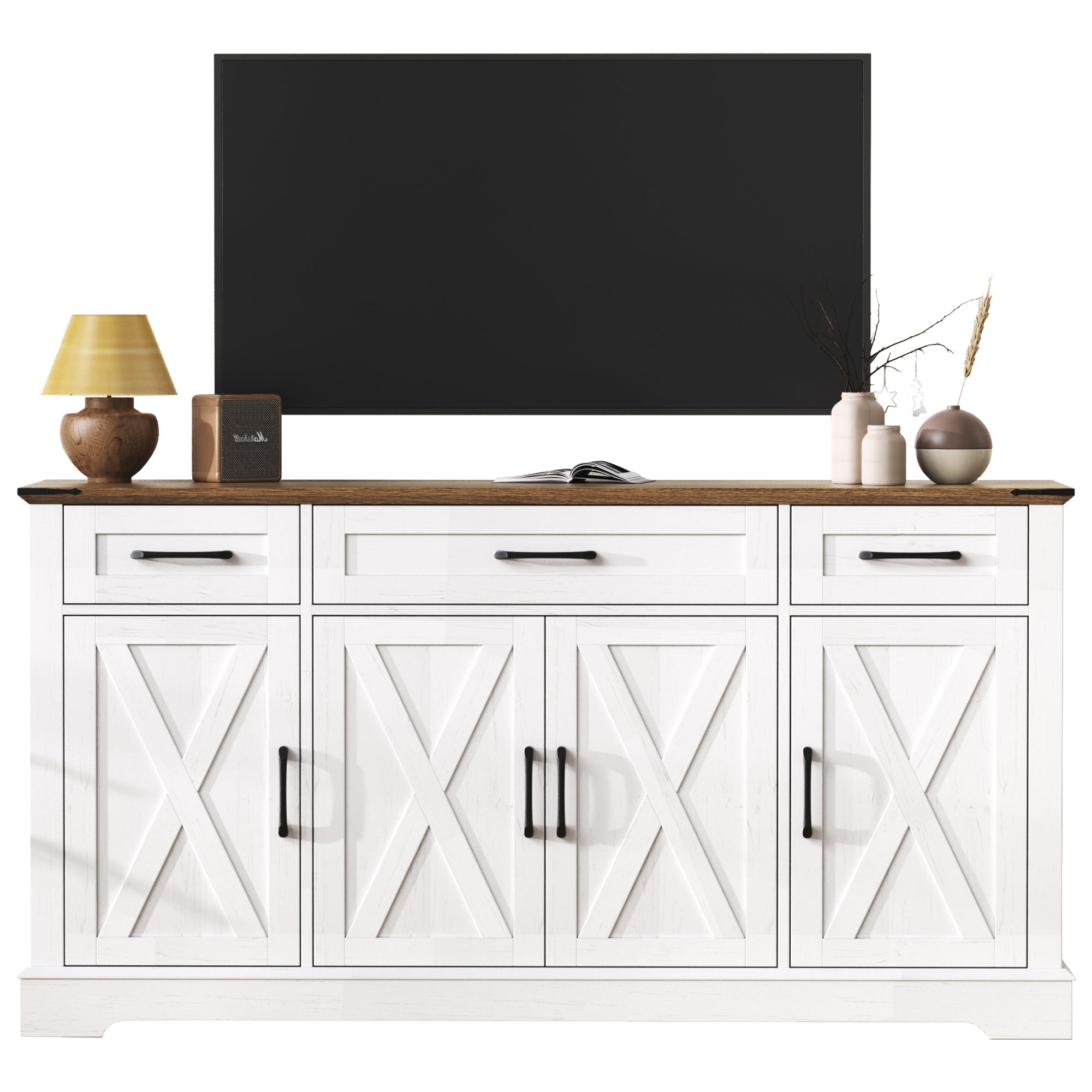 [variant:N853P444963W] 55-Inch Farmhouse Buffet Cabinet with Drawers image 31