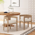[variant:N872P268260A] Set of 2 Modern Beige Upholstered Dining Armchairs image 1
