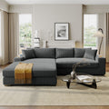 [variant:N851S0043E] Large Sectional Sofa with Cup Holders and Charging Ports – Gray image 1
