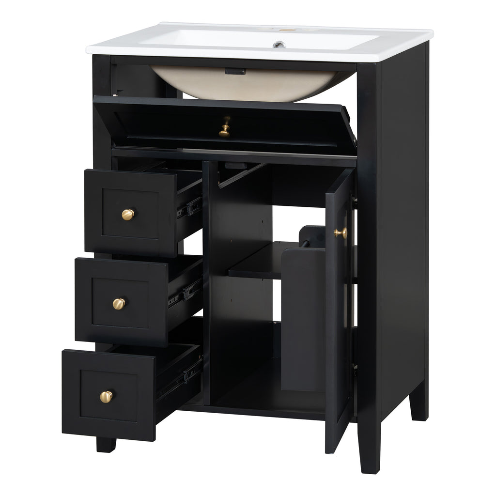 [variant:N725P280631B] Black Bathroom Vanity with Ceramic Sink – 24-Inch image 19