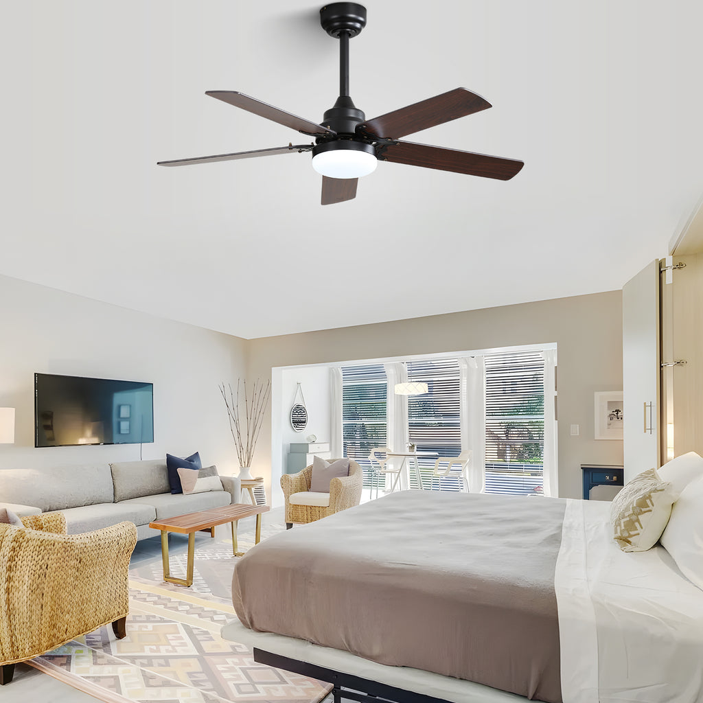 [variant:W5691P515283] Matte Black Ceiling Fan with Dimmable Light – 42-Inch image 4