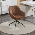 [variant:W5031P479728] Brown Faux Leather Swivel Accent Chair image 1