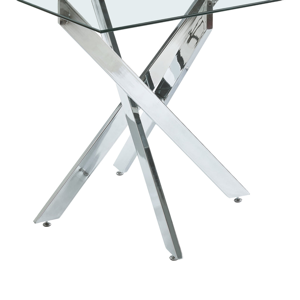 Glass Dining Table – Square or Round — [variant:W3808P395781] Chrome image 10