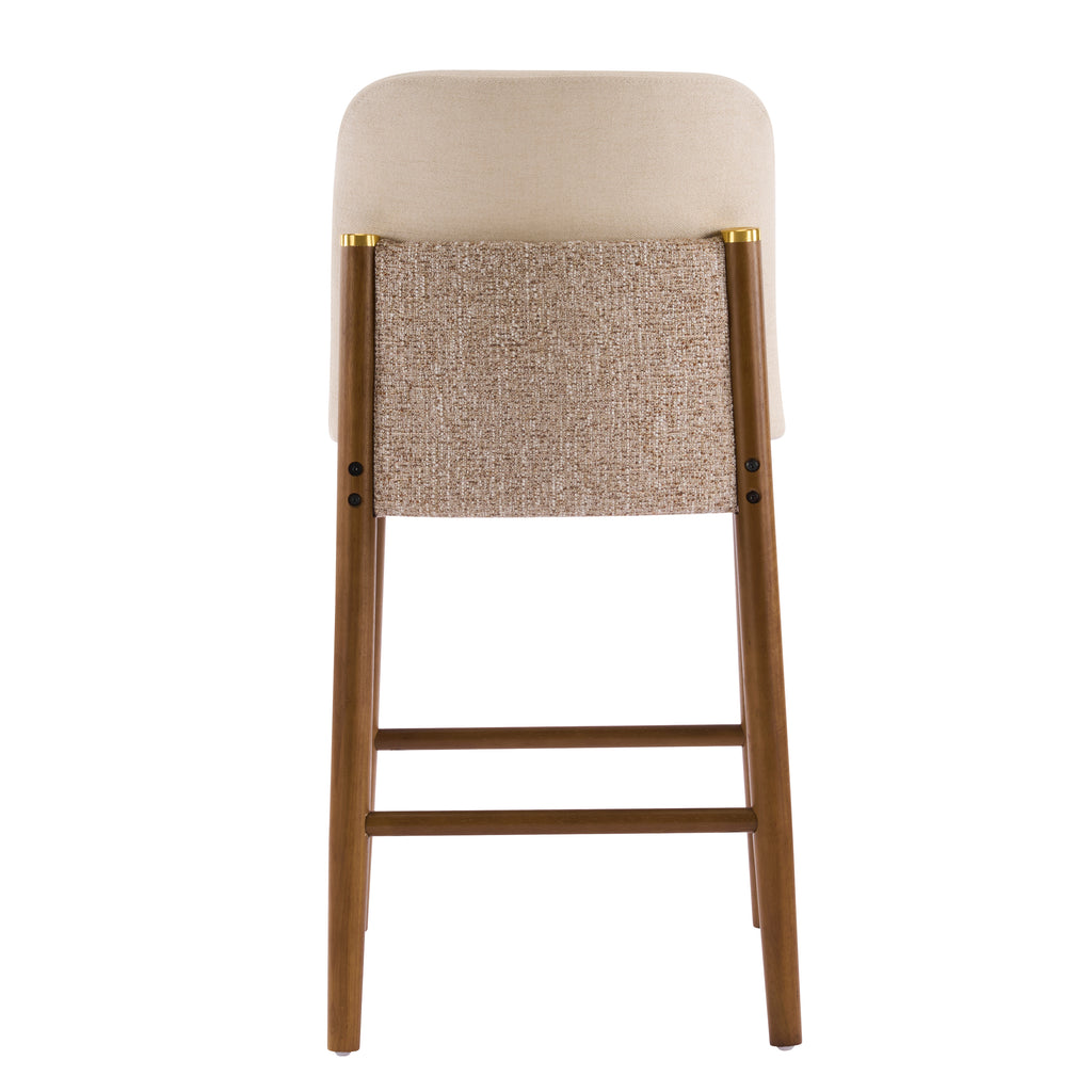Upholstered Walnut Counter Stools – Sets of 2 or 4 — [variant:N897P439494W] Beige,Walnut image 10