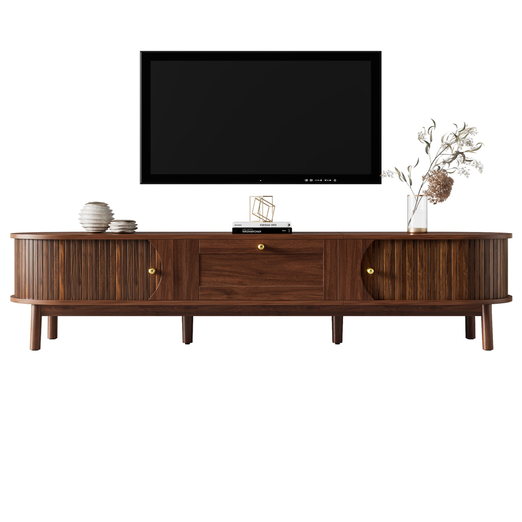 [variant:N875P452044N] Walnut TV Stand with Sliding Doors – 67-Inch image 7