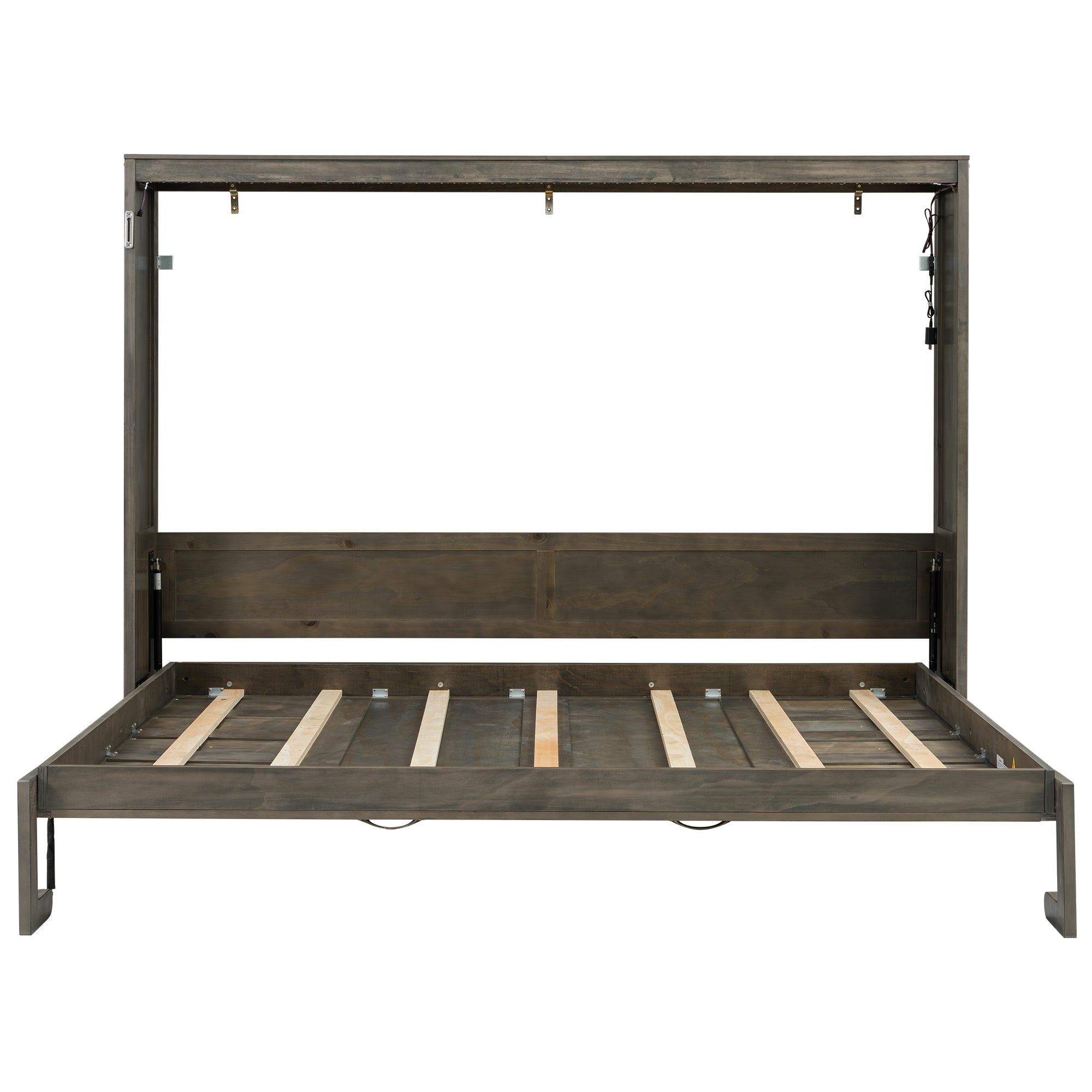 [variant:N8470004034D-1] Full LED Murphy Bed Cabinet – Brown image 19