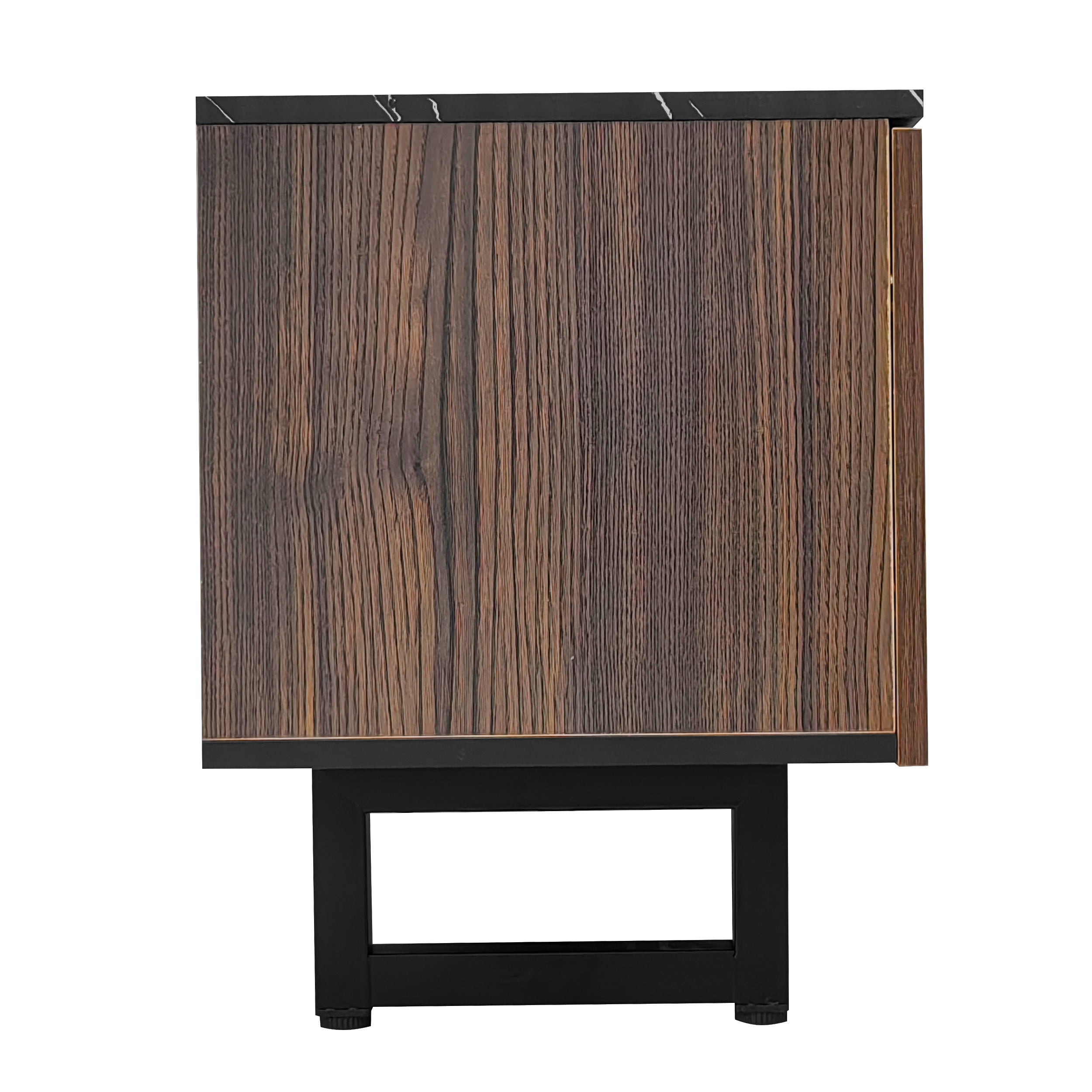 [variant:GA0010N] LED TV Stand with 2 Doors and 2 Drawers – Black Marble and Wood Grain image 18