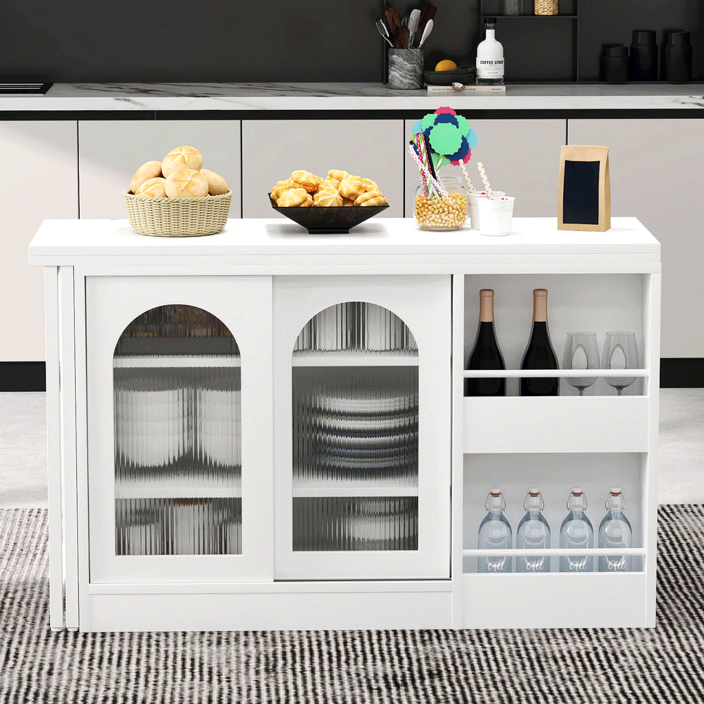 [variant:XW000025AAK-CA] Rotating Bar Table with Storage – White image 1