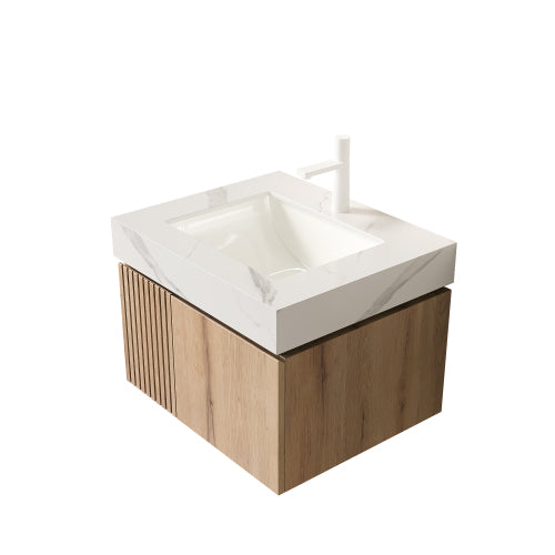 Vanity Top with Ceramic Basin – 24-Inch, Carrara White — [variant:W6063P511964] White image 3