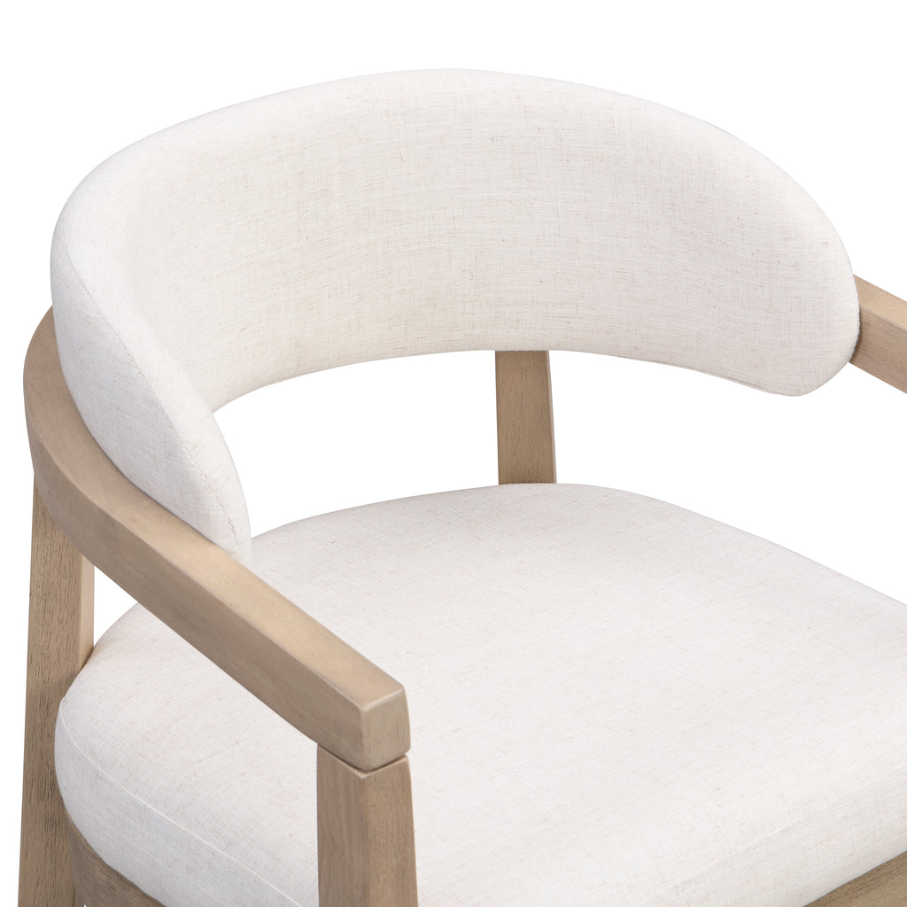 [variant:N872P357172A] Set of 2 Modern Rubberwood Dining Armchairs – Beige image 8