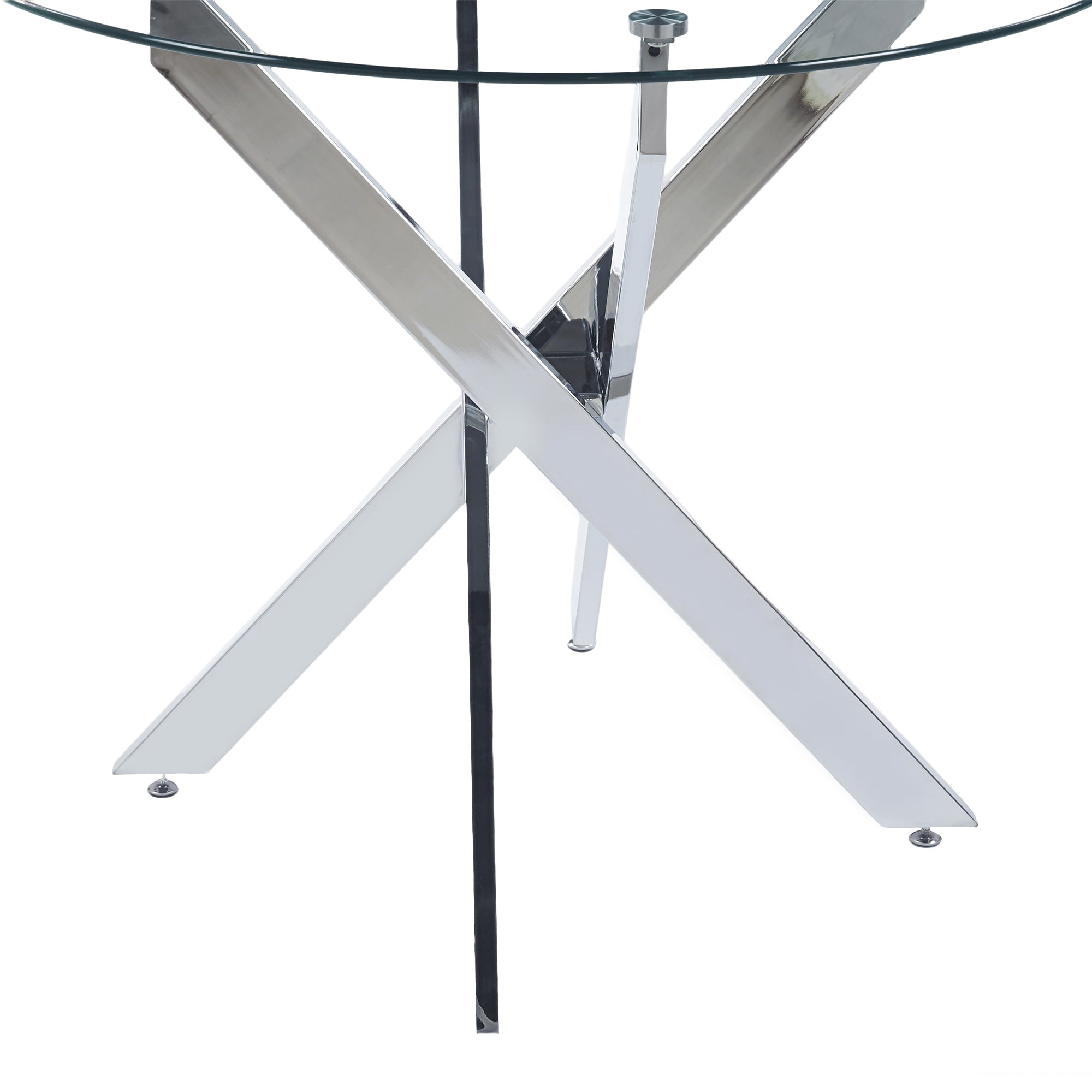 Glass Dining Table – Square or Round — [variant:W3808P395783] Chrome – W3808P395783 image 10