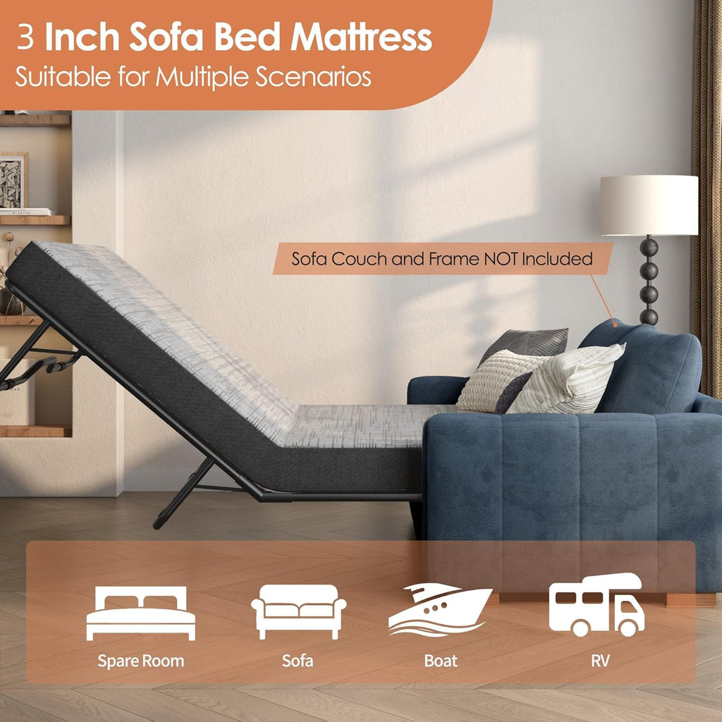 [variant:W3686P477365] Queen Memory Foam Sofa Bed Mattress – 3-Inch image 4