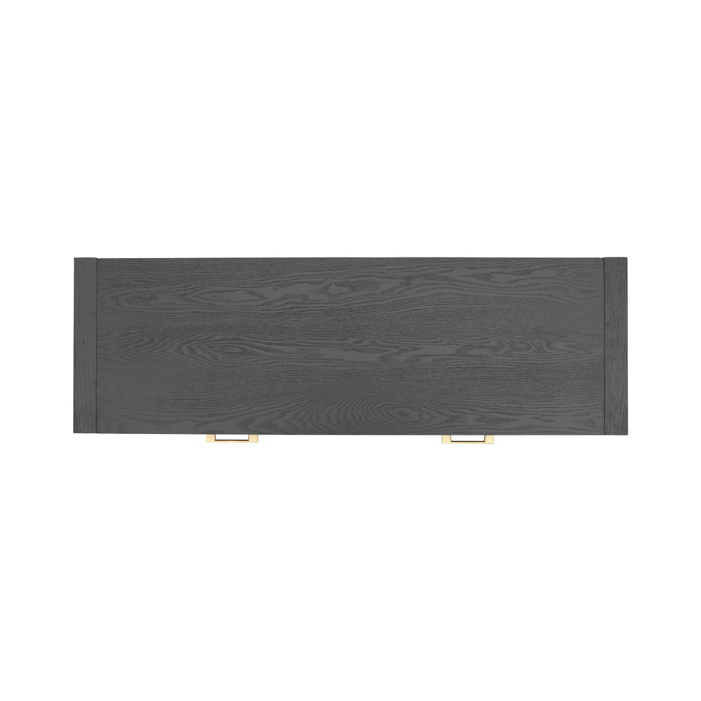 Farmhouse Console Table with Drawers & Storage Shelf — [variant:N876P351923B] Black image 10