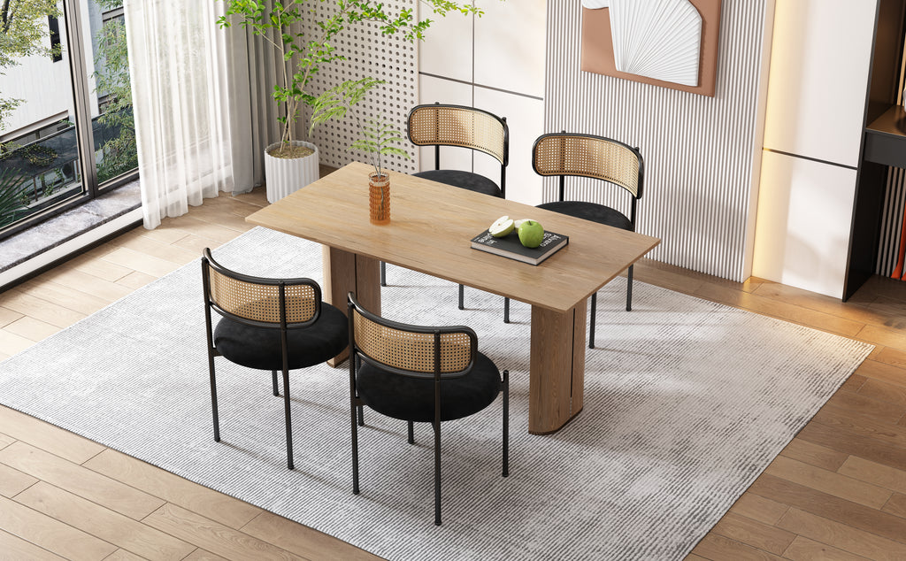 [variant:N859P374642S] Set of 4 Modern Black Velvet Dining Chairs image 21