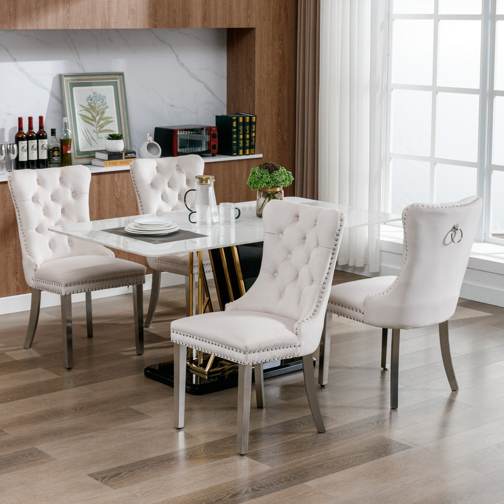 [variant:W5755P474574] Tufted Velvet Dining Chairs – Set of 2 image 18
