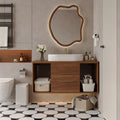 [variant:W5307S00007] Wall-Mounted Bathroom Vanity with Oval Ceramic Sink – 39.4-Inch image 1