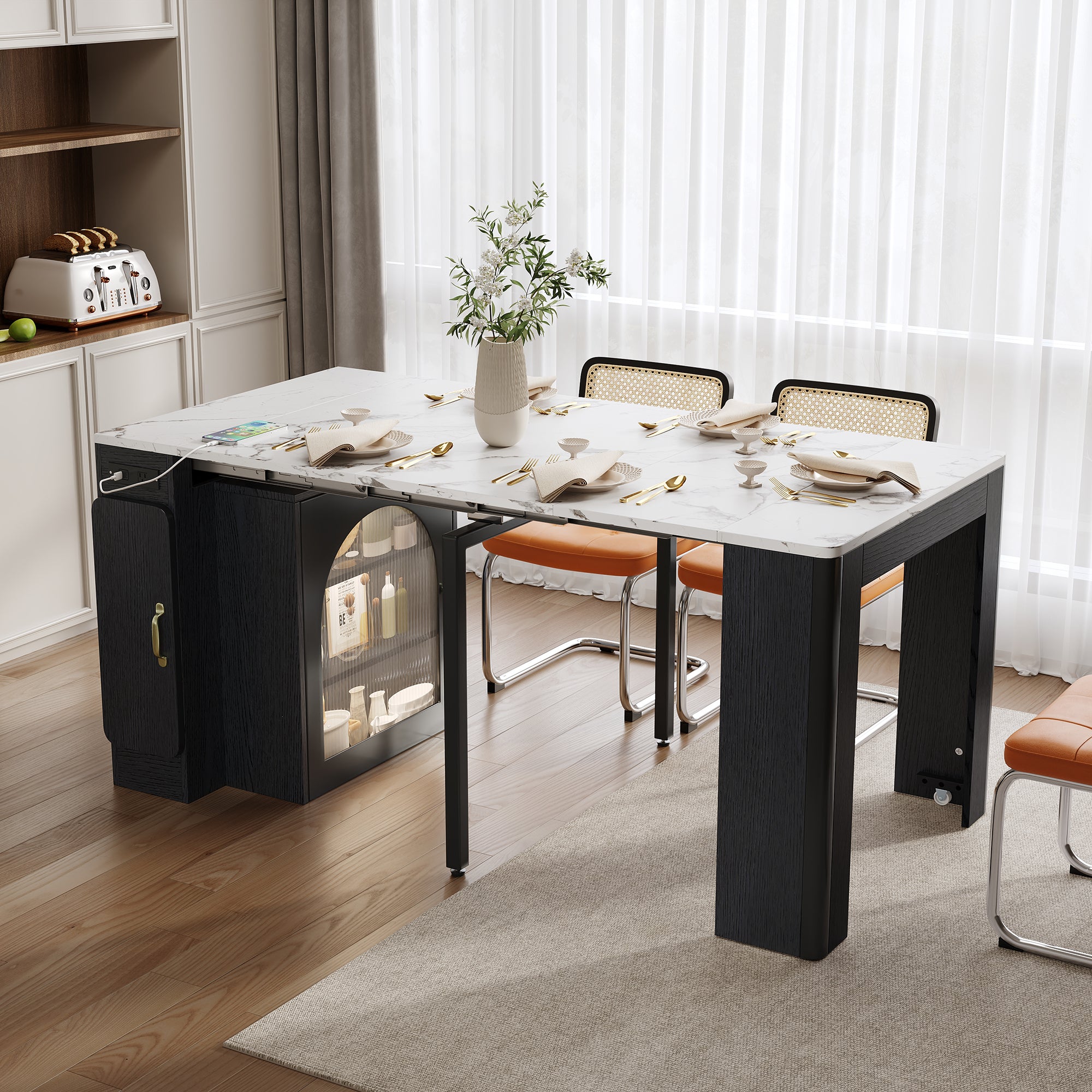 [variant:XW000024AAB-CA] Rolling Kitchen Island with Extendable Dining Table image 14