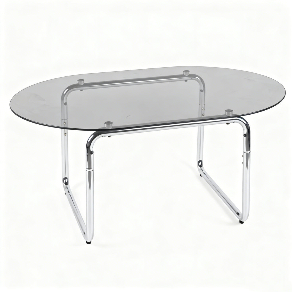 Curved Tempered-Glass Coffee Table — [variant:W3738P499158] Grey image 8