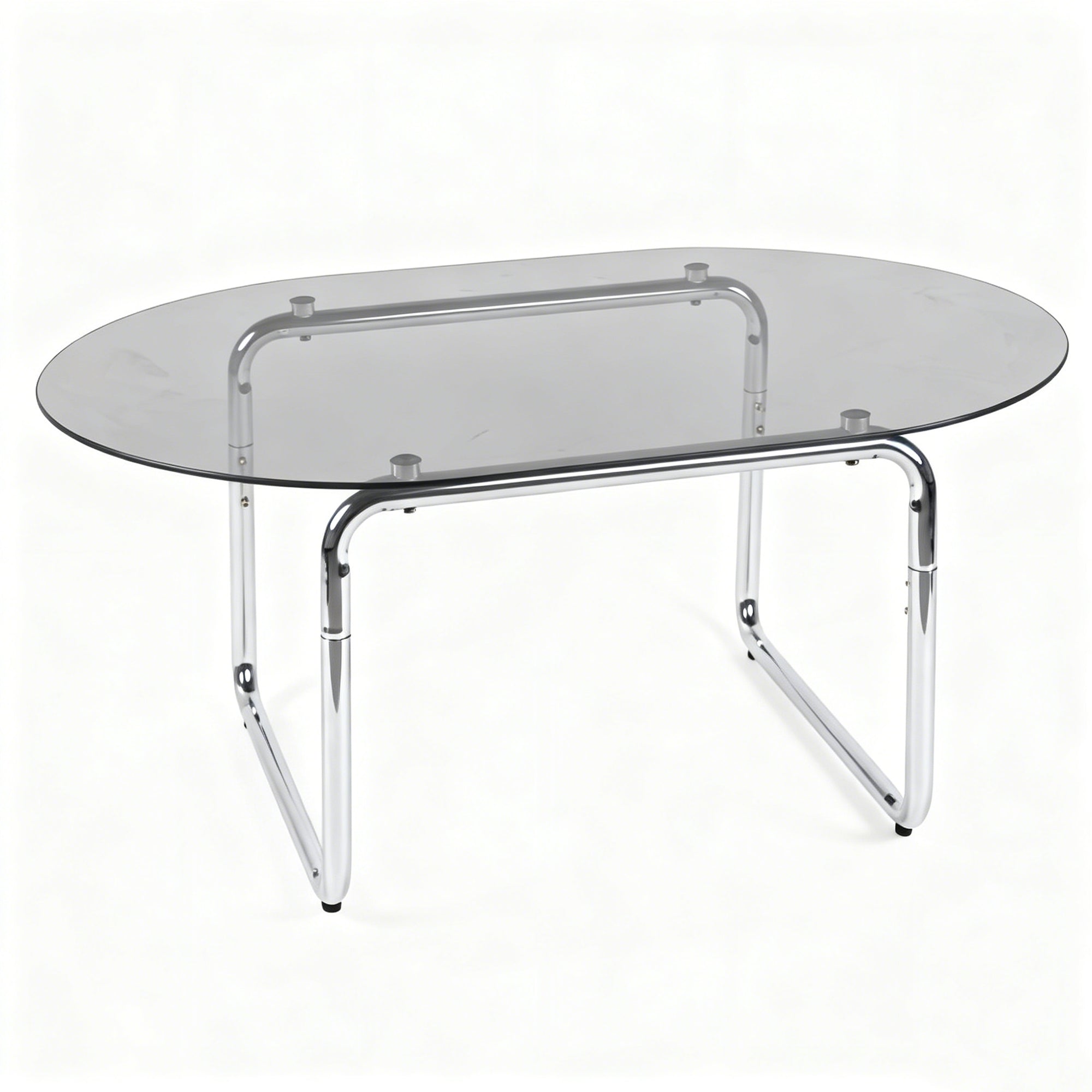 Curved Tempered-Glass Coffee Table — [variant:W3738P499158] Grey image 8