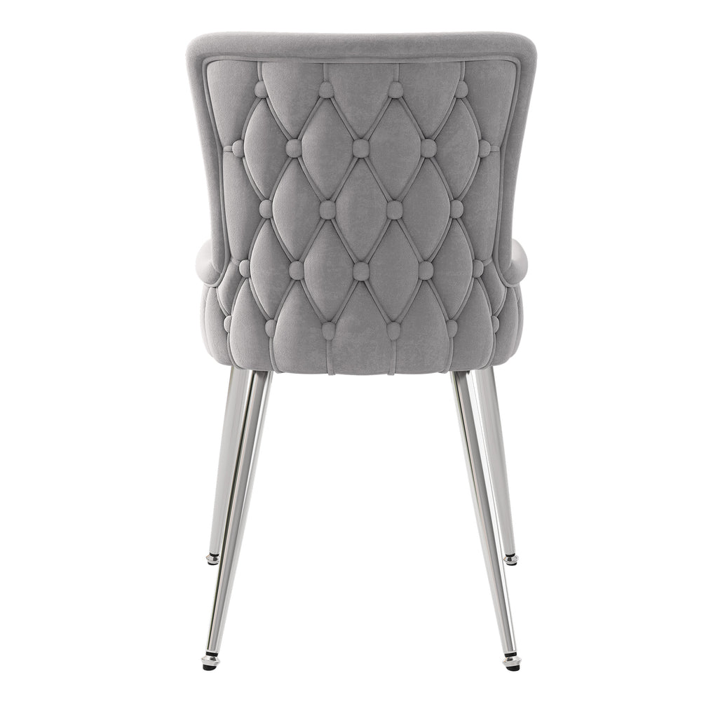 [variant:N859P375239G] Set of 2 Tufted Gray Velvet Dining Chairs image 12