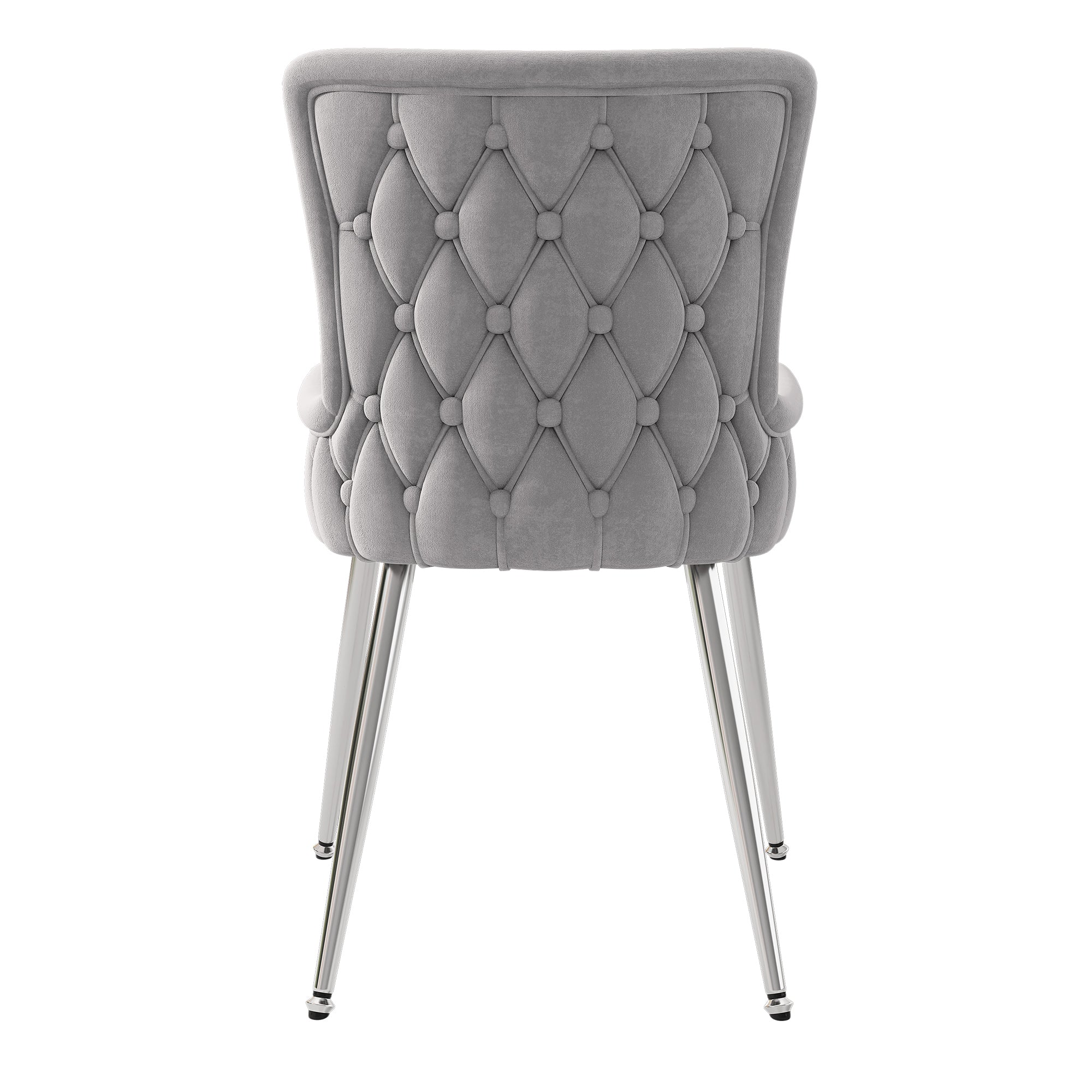 [variant:N859P375239G] Set of 2 Tufted Gray Velvet Dining Chairs image 12