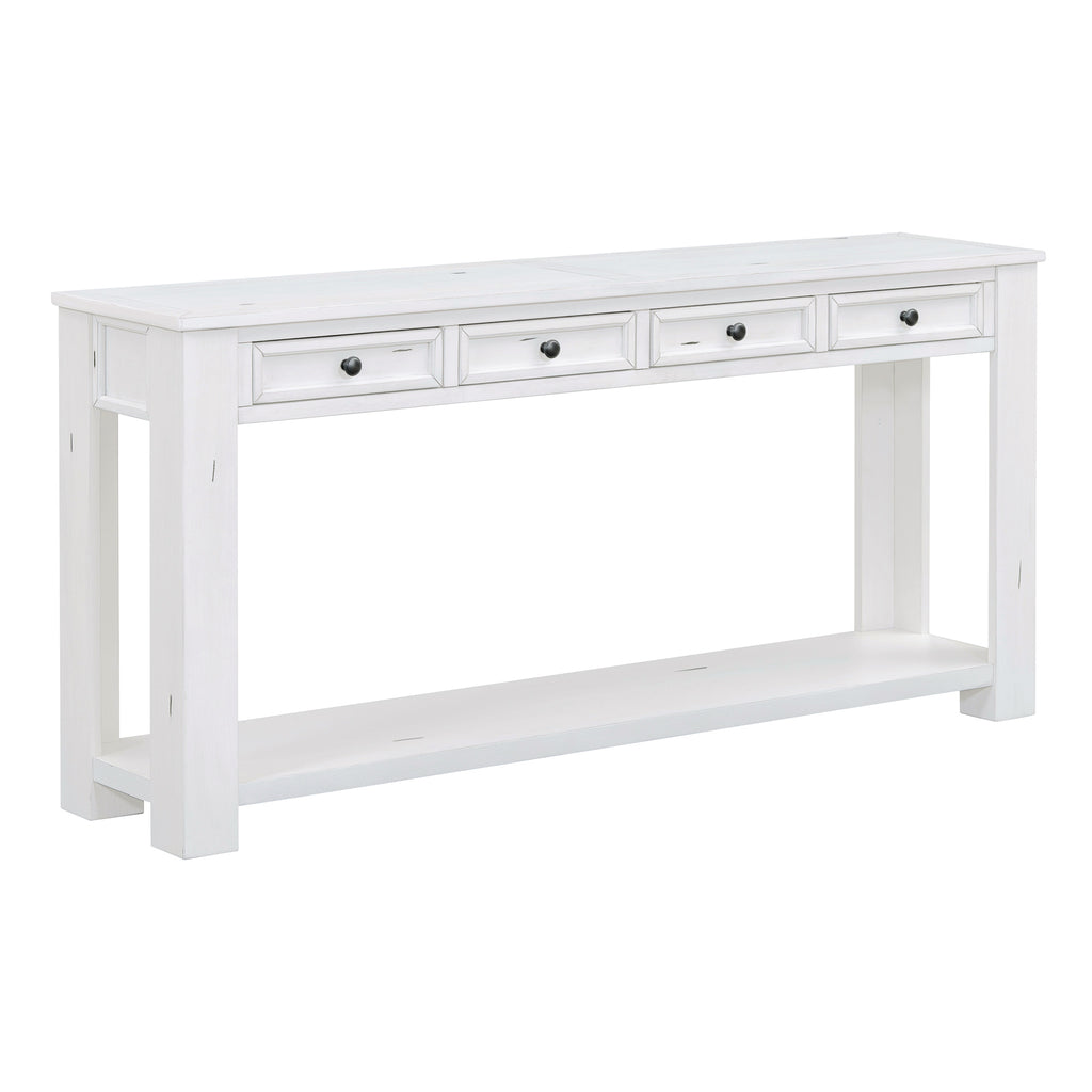 [variant:N852P245606K] Console Table with Drawers & Bottom Shelf – Antique White image 2