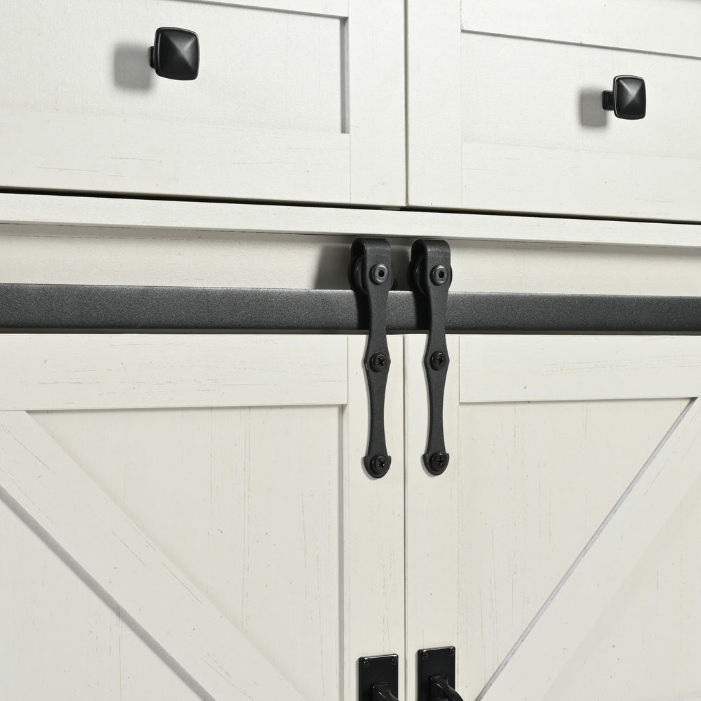 [variant:N853S379573W] Farmhouse Kitchen Island with Drop Leaf, Power Outlet and Sliding Barn Doors – 53.75-Inch image 41