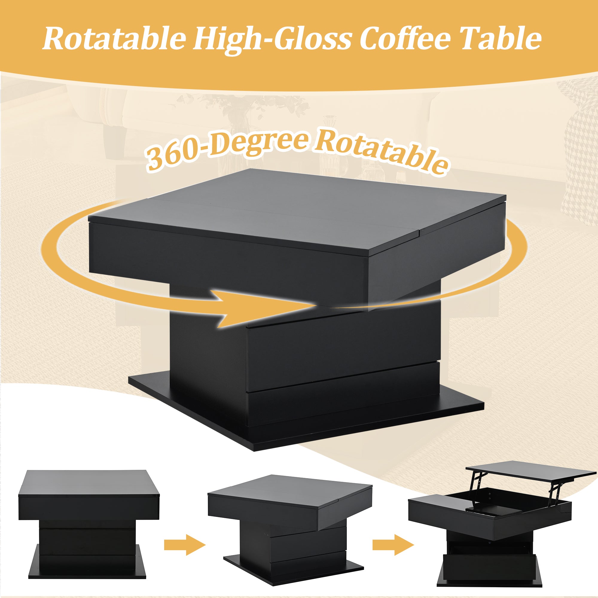 [variant:N892P423296B] Black 360° Rotating Lift-Top Coffee Table image 27