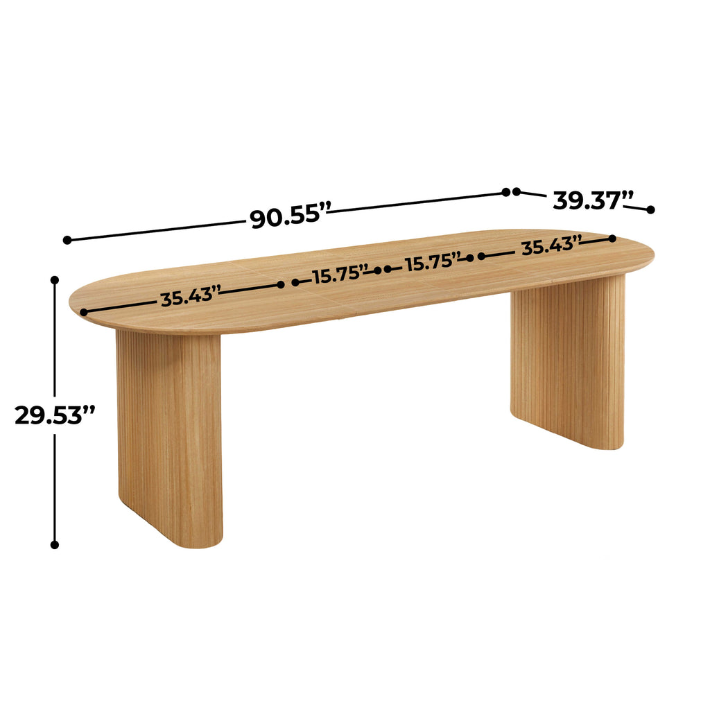 Extendable Oval Dining Table – Oak or Walnut — [variant:W3808S00001] Oak image 5