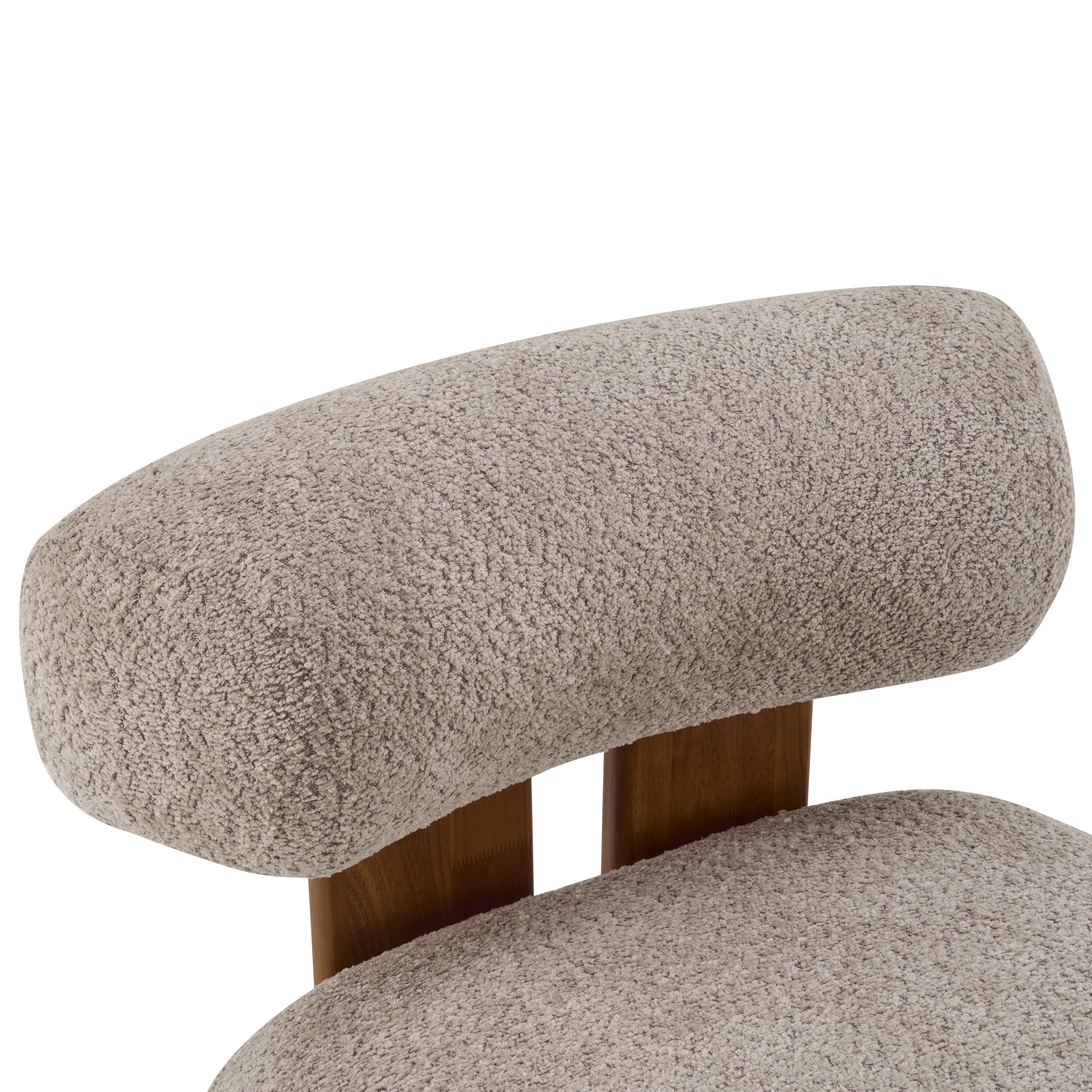 Modern Bouclé Lounge Chair — [variant:N913P495894R] Brown,Walnut image 5