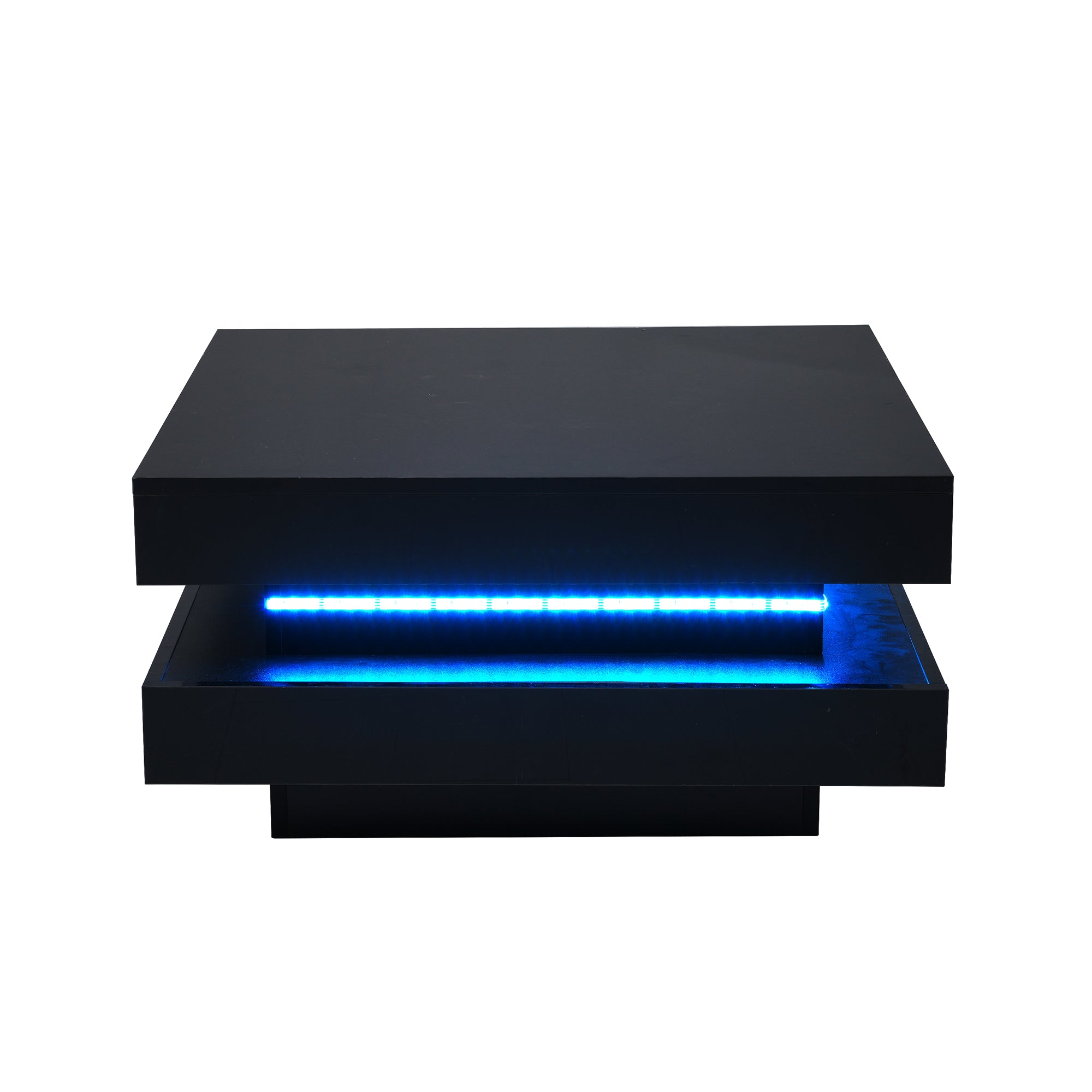 [variant:N892P423297B] Square High-Gloss LED Coffee Table with Rotating Top image 8