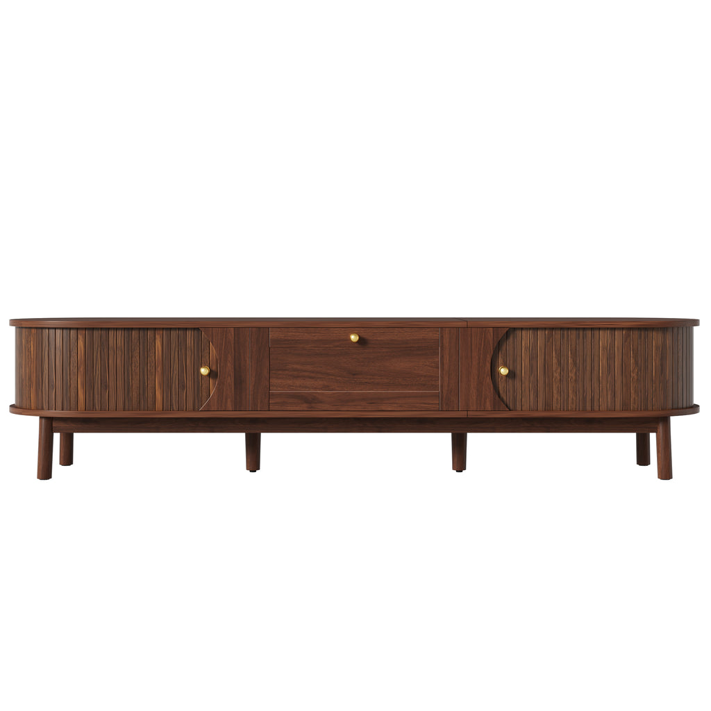 [variant:N875P452044N] Walnut TV Stand with Sliding Doors – 67-Inch image 18