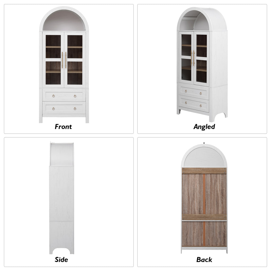 [variant:N853P387781W] Arched Glass-Door Pantry Cabinet – 71-Inch image 28