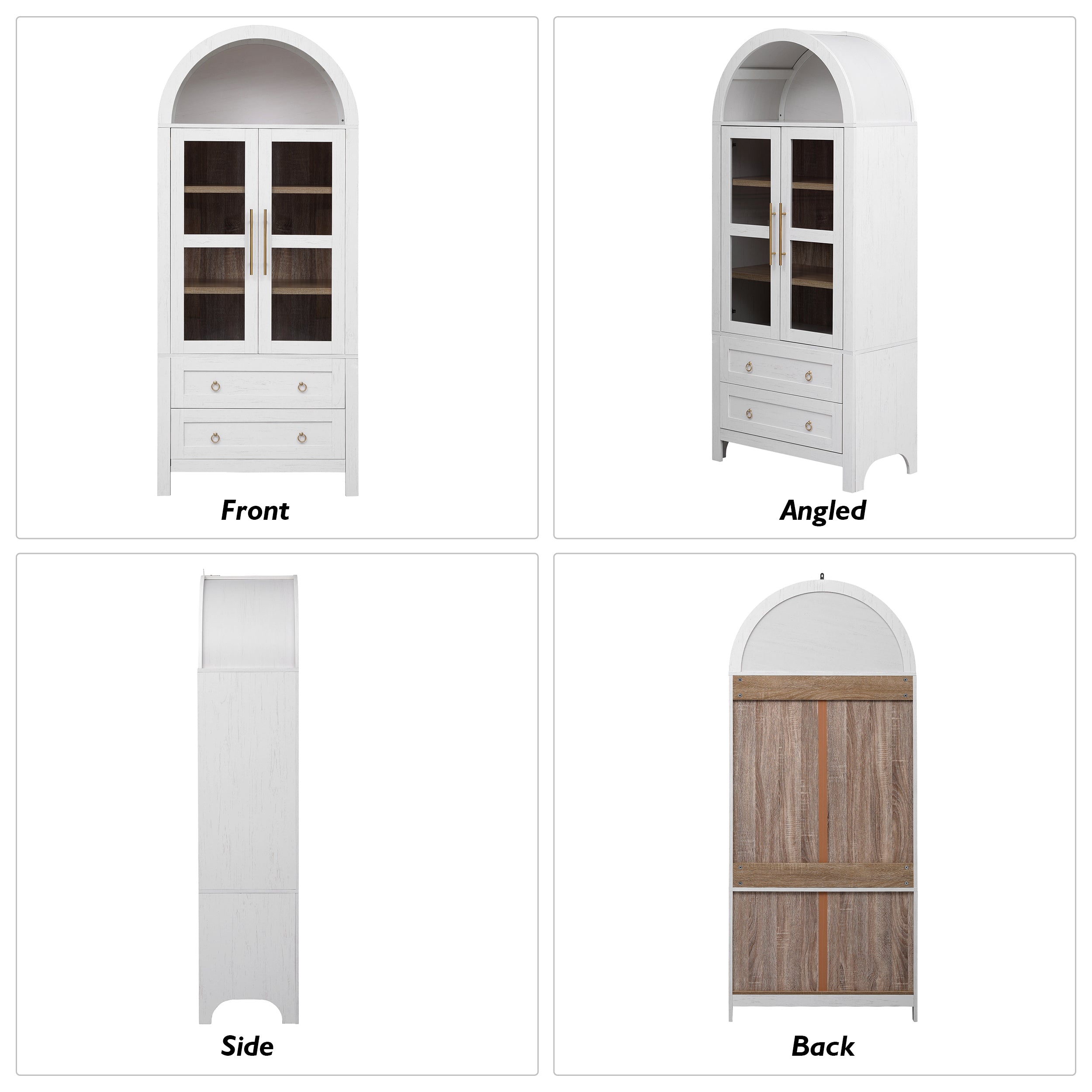 [variant:N853P387781W] Arched Glass-Door Pantry Cabinet – 71-Inch image 28