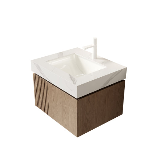Vanity Top with Ceramic Basin – 24-Inch, Carrara White — [variant:W6063P511964] White image 5