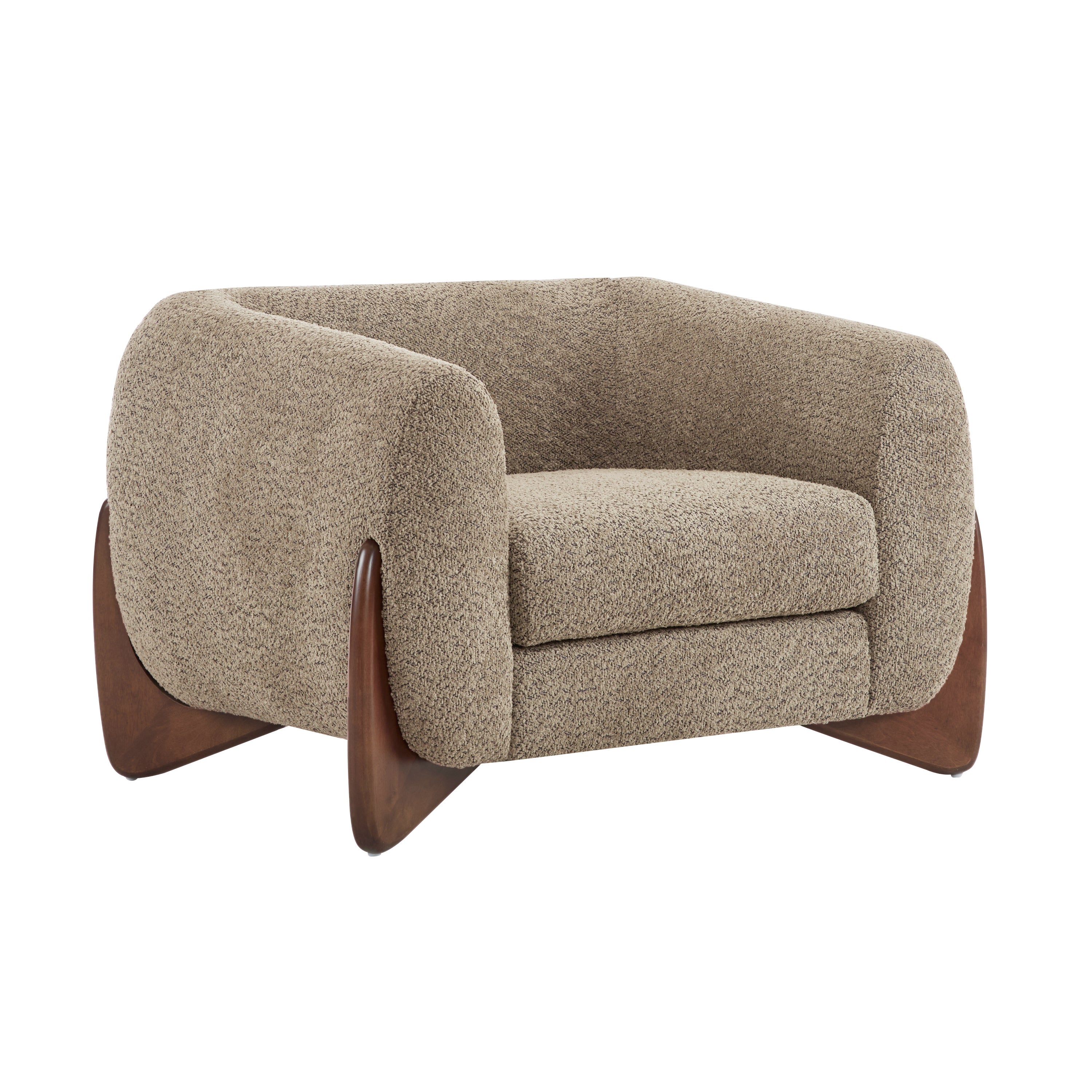 [variant:N898P444017D] Bouclé Wood-Frame Armchair image 3