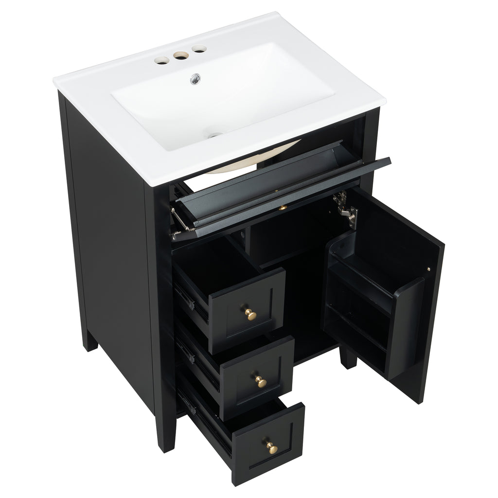 [variant:N725P280631B] Black Bathroom Vanity with Ceramic Sink – 24-Inch image 21