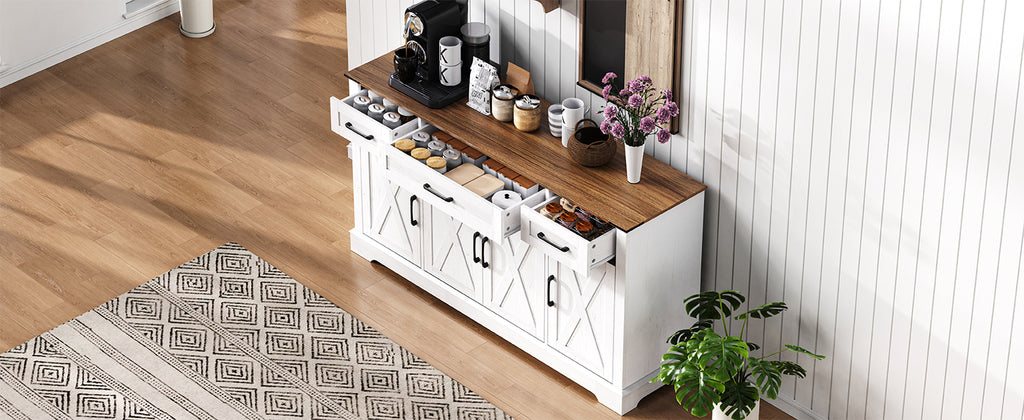 [variant:N853P444963W] 55-Inch Farmhouse Buffet Cabinet with Drawers image 14
