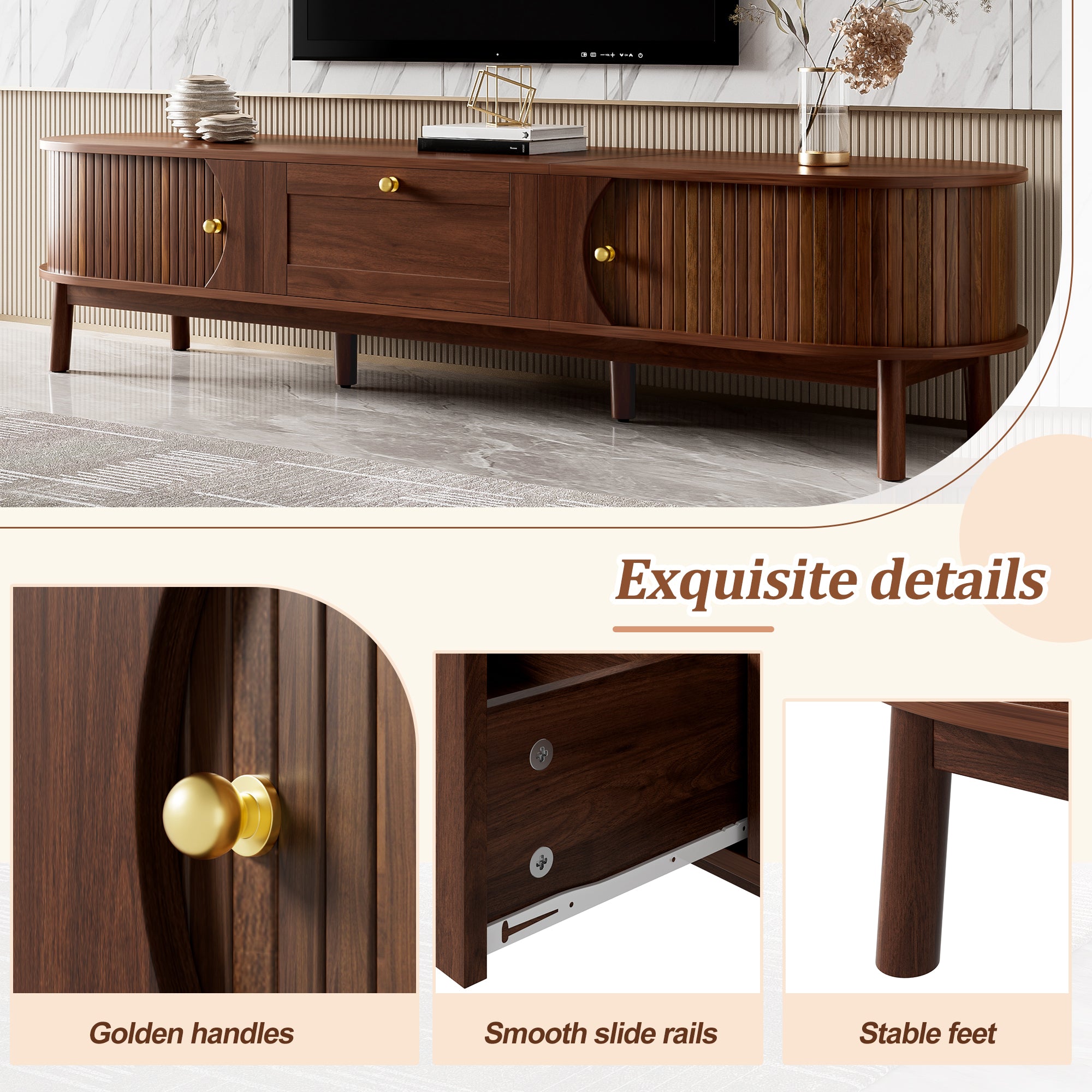 [variant:N875P452044N] Walnut TV Stand with Sliding Doors – 67-Inch image 14