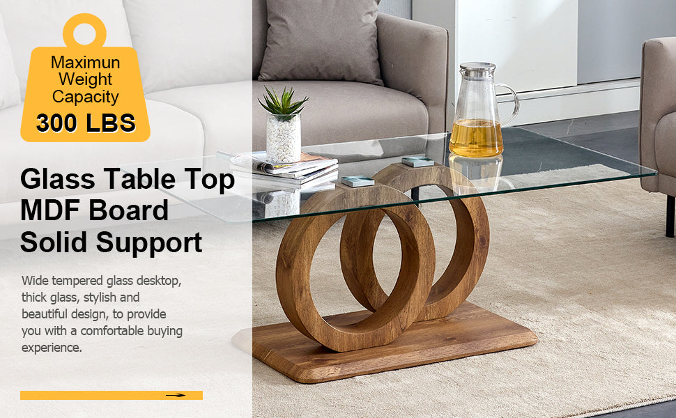[variant:W3806P439658] Double-Ring Glass Coffee Table image 10